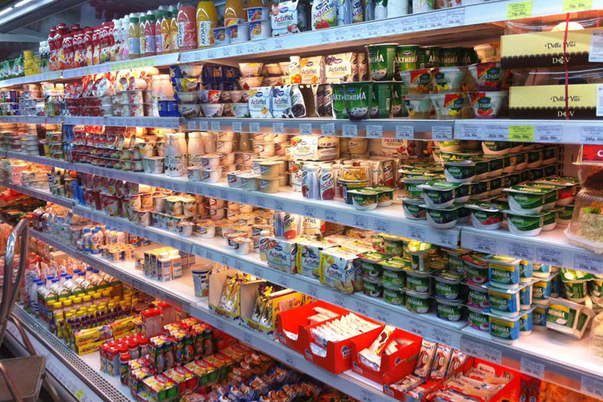Розничная реализация молочной продукции в казахстанских супермаркетах